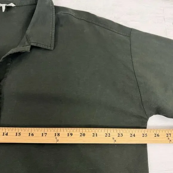 Eileen Fisher‎ Organic Cotton Hemp Jacket XL Green Utility Pockets Boxy Casual